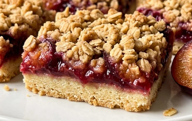 Easy Plum Crumble Bars